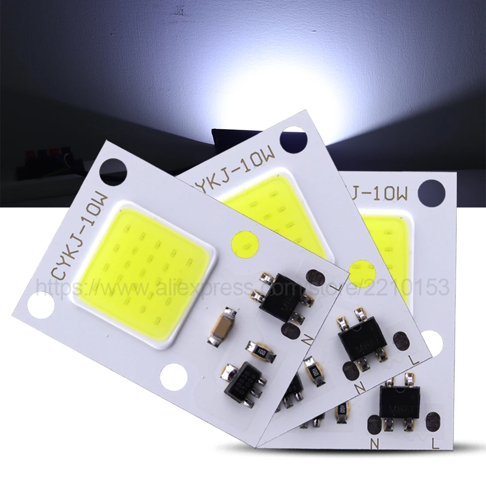 Свет бисер 10 Вт удар Интегрированный Светодиодный светильник чип DIY прожектор AC 160-260 В высокий просвет холодный белый не нужно источника