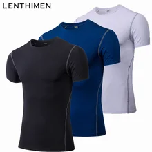 Новая быстросохнущая Spor футболка сжатия Для Мужчин's короткий рукав футболки фитнес-плотно тренажерный зал Slim Fit Верхняя одежда бег t рубашка Спортивная одежда