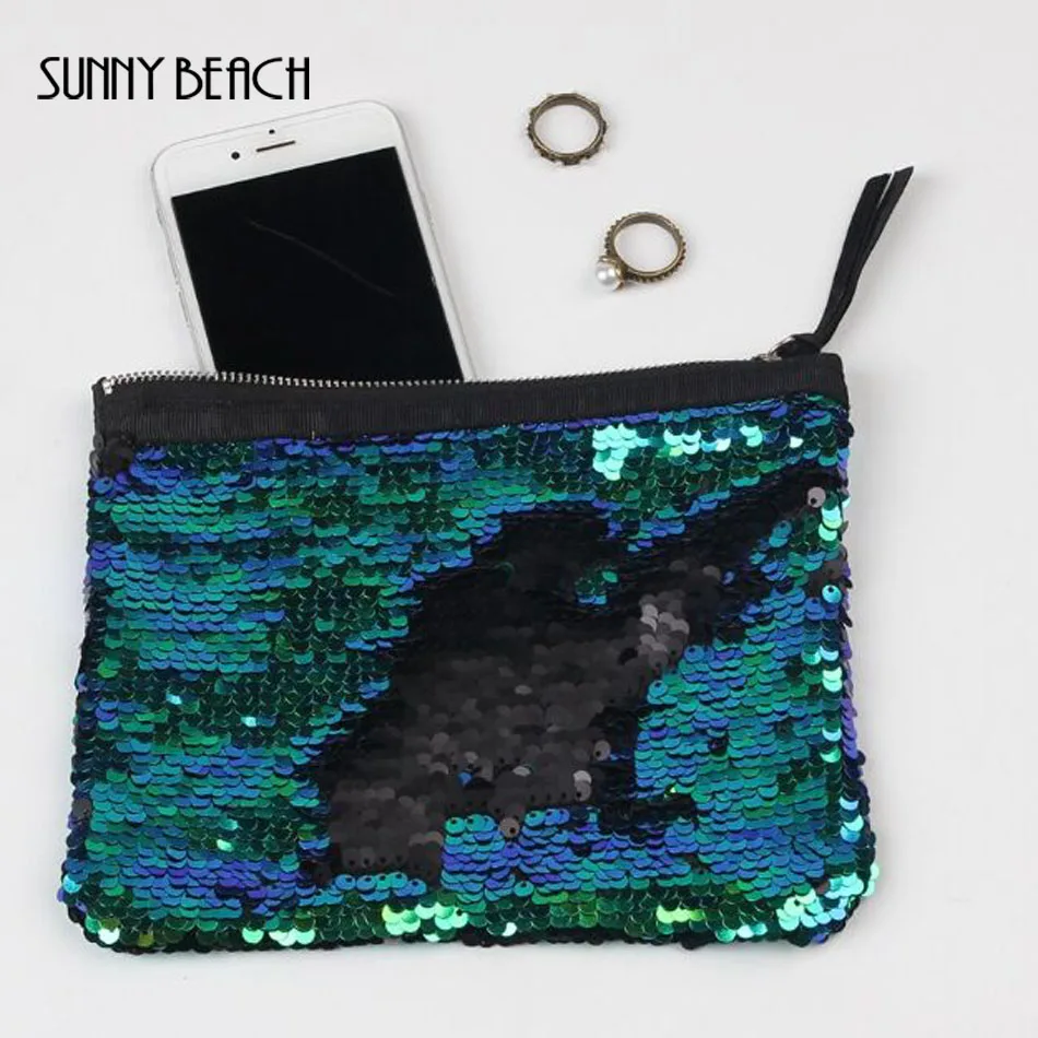 

SUNNY BEACH Glitter Sequins Clutches Women Evening Bag Day Clutch Bolsas Female Designer Bling Ladies Messenger Bag Make Up bags