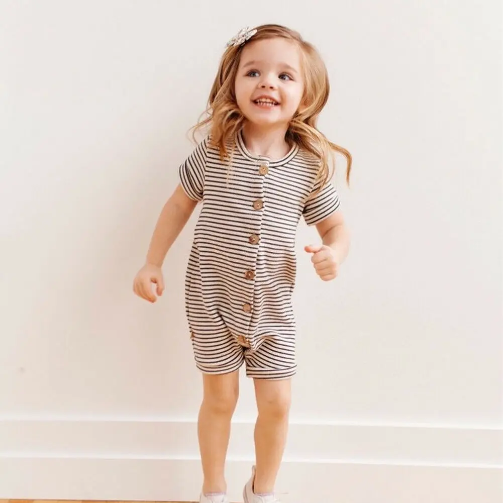 US Stock 0-24M Newborn Infant Baby Boy Girl Short Sleeve Button Romper Jumpsuit Playsuit Cotton Summer Outfits Clothes US Stock 0-24M Newborn Infant Baby Boy Girl Short Sleeve Button Romper Jumpsuit Playsuit Cotton Summer Outfits Clothes