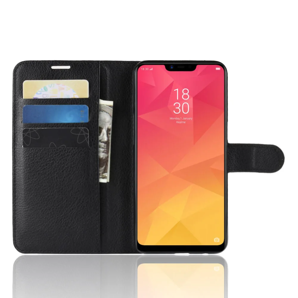 Чехол для телефона OPPO A3 A5 Realme 2 откидная Обложка на заднюю панель из искусственной