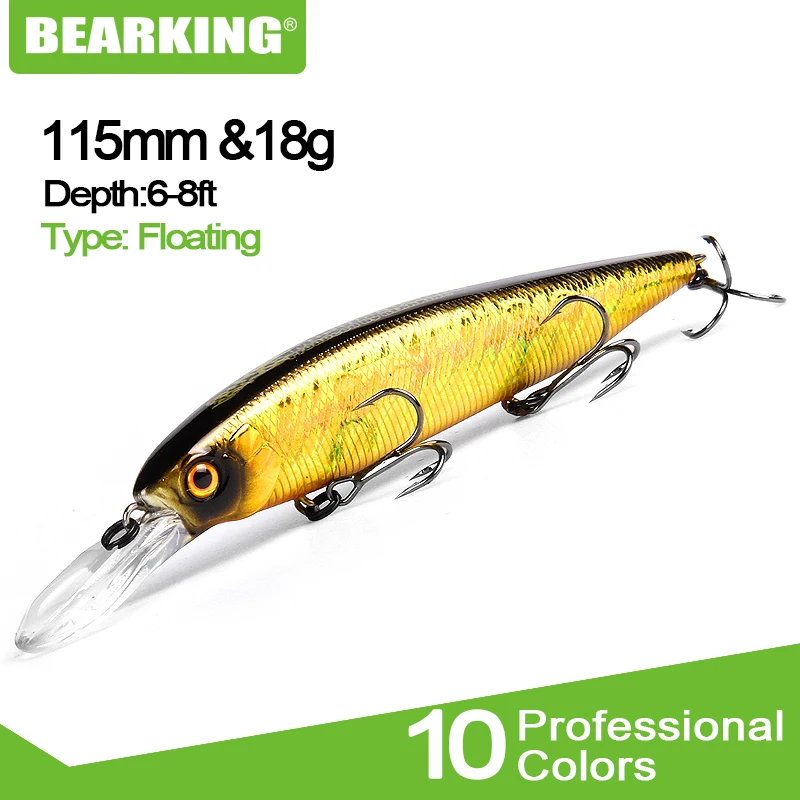2019 Bearking M116 жесткие рыболовные приманки Minnow мм 115 г мм 18 г качество приманки глубокий дайвинг воблеры рыболовные снасти Бесплатная доставка