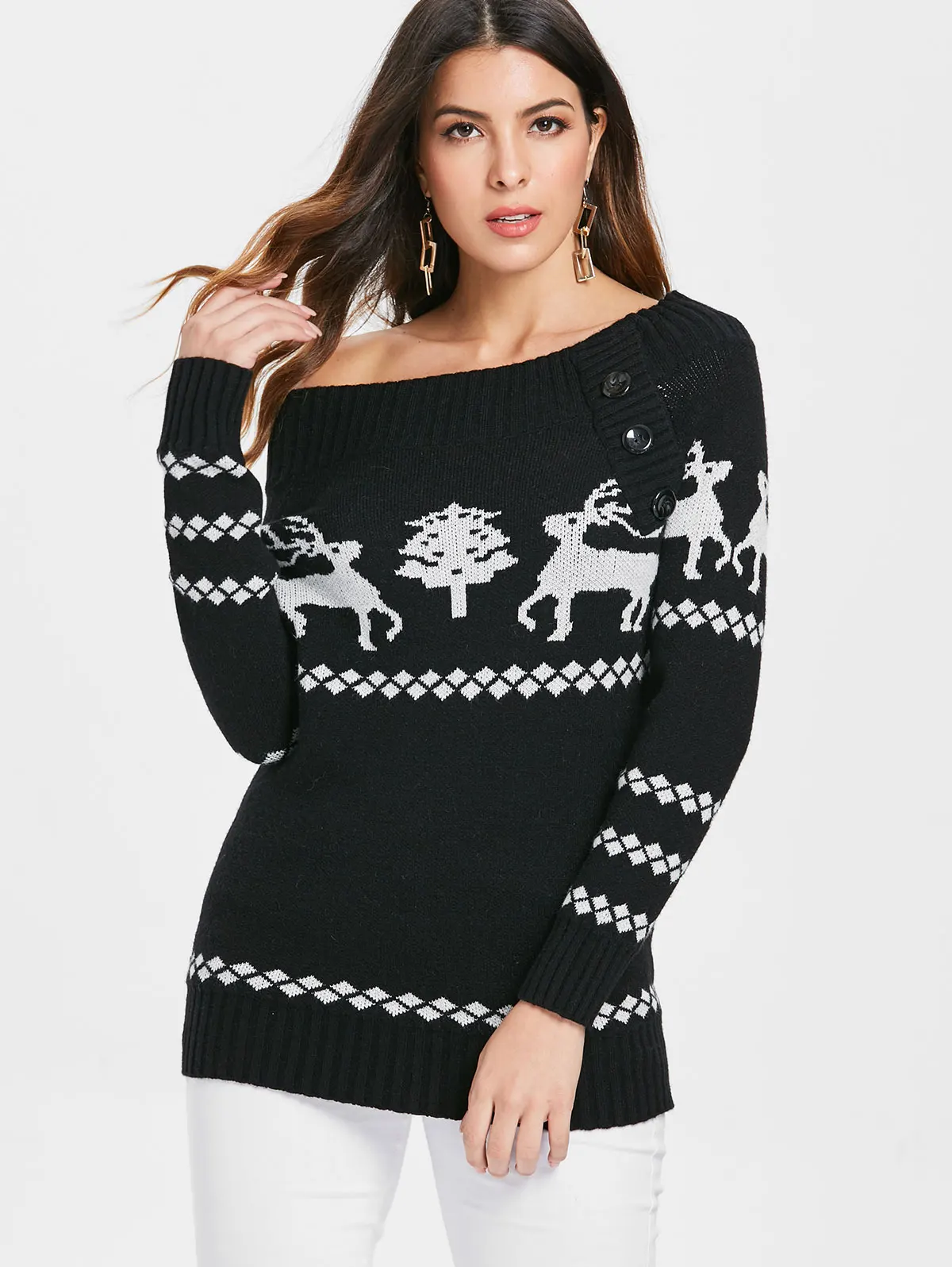 women reindeer sweater