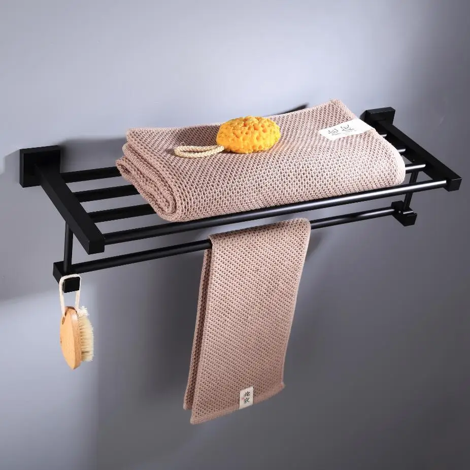 55cm Preto Fosco Barras de Toalha Dupla 55cm preto fosco barras de toalha dupla 04