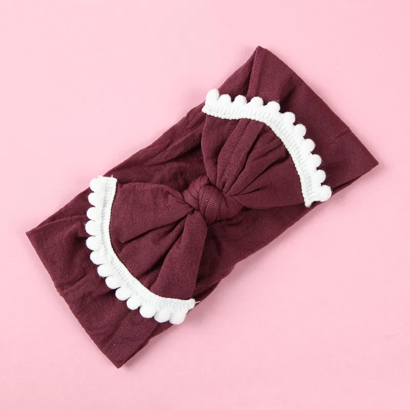 17 1 шт. новые нейлоновые повязки на голову с бантиком, милые круглые нейлоновые повязки на голову с бантиком, головные уборы, тюрбан, аксессуары для волос для девочек - Цвет: 17