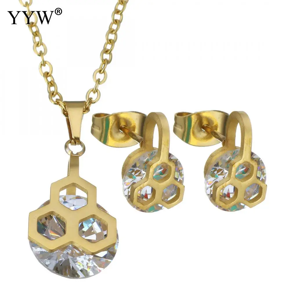 2018 Fashion Geometry Jewelry Set Stainless Steel Pendant Necklace