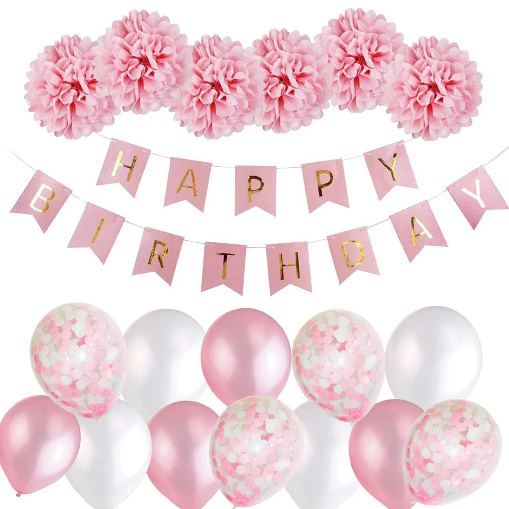 

Anniversary Decorations Birthday Banner Decoration Party Balloons Paper Flowers Dropshipping Mar16