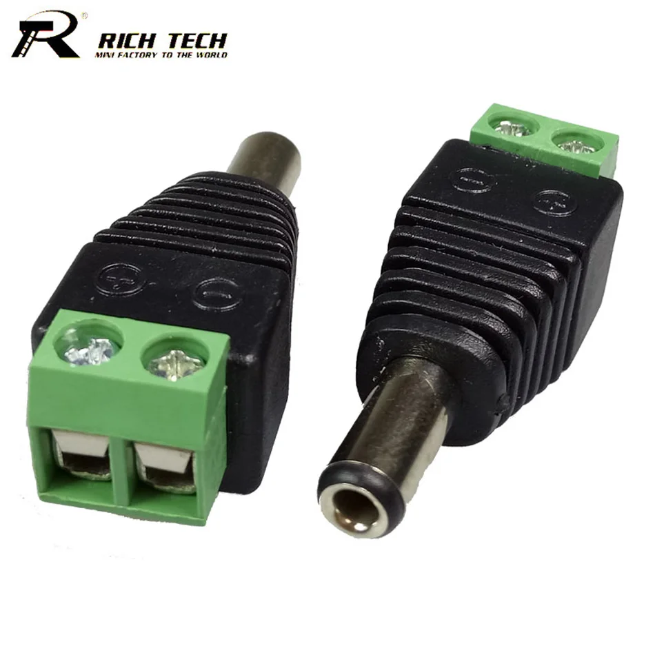 

10pcs/lot DC AV Balun 5.5x2.5mm DC Power Plug to AV Balun Connector DC Plug to 2 Poles AV Screw Balun CCTV Video Adapter