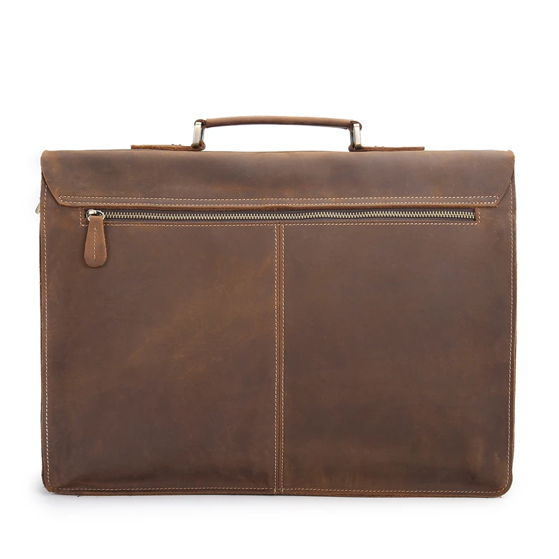 الرجعية حقيبة حقيبة رجالية مجنون الحصان جلدية متعددة جيب 15.6 بوصة جلد البقر حقيبة يد Crossbody Shouler محمول الرجال sacoche أوم