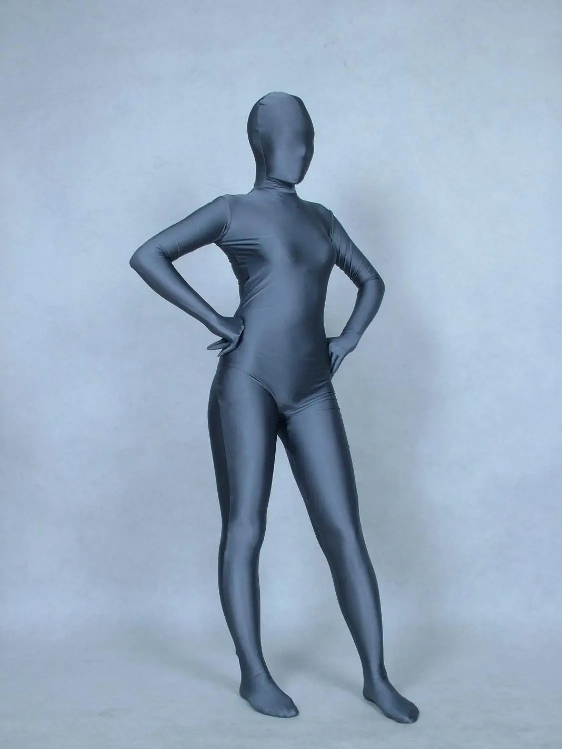 Косплэй фиолетовый полный Средства ухода за кожей спандекс/лайкра Средства ухода за кожей костюм Zentai Купальник костюм для взрослых Размеры костюмы - Цвет: Grey