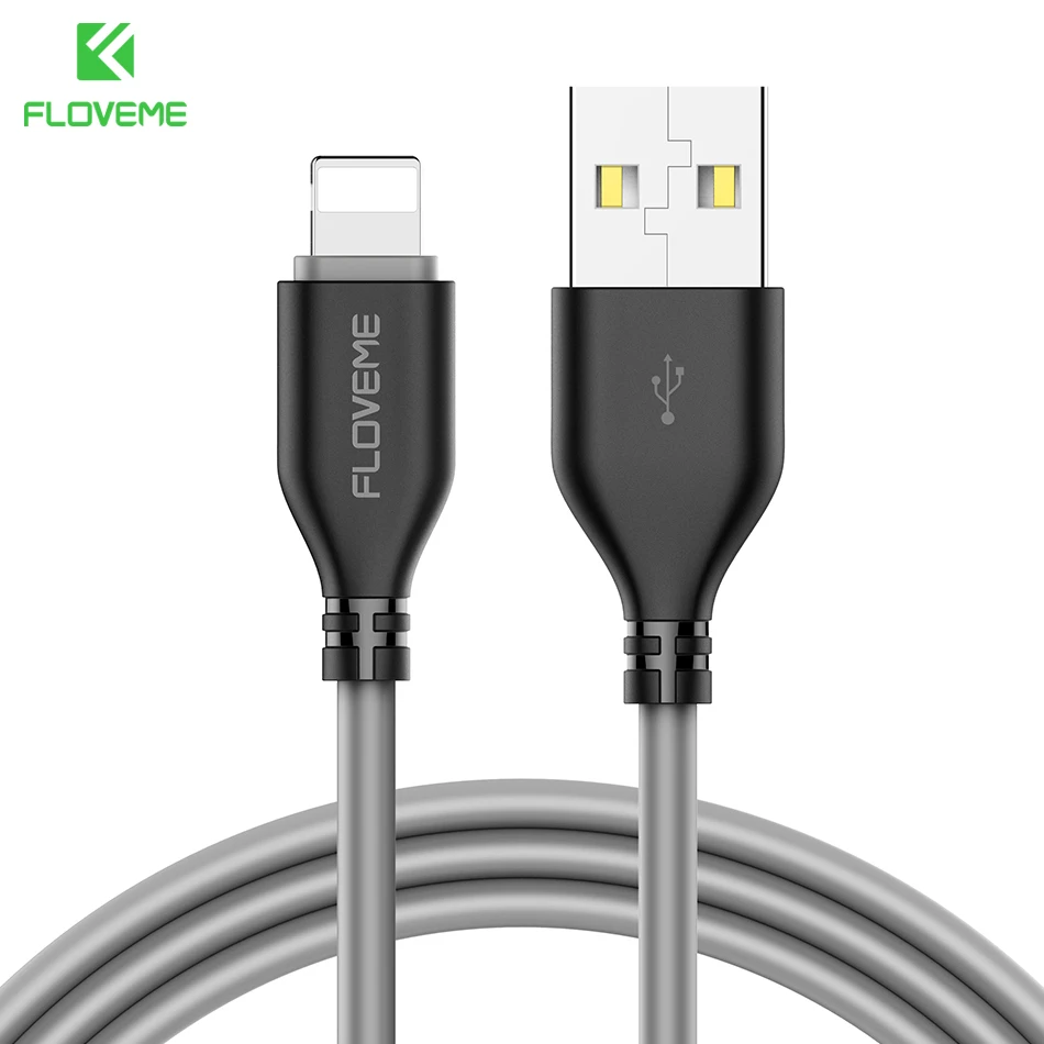 FLOVEME USB кабель для iPhone 11 7 8 XR 2.2A TPE зарядки 0 3 м/1 м мобильный телефон iPad 6 6S Plus|Кабели