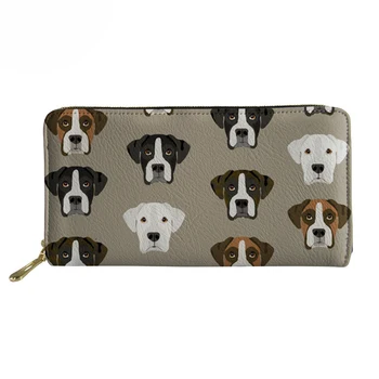 

Purses& Wallets Boxer Dog Printing High Quality Purse Female Original Leather Travel Passport Cover Girls Money Bag