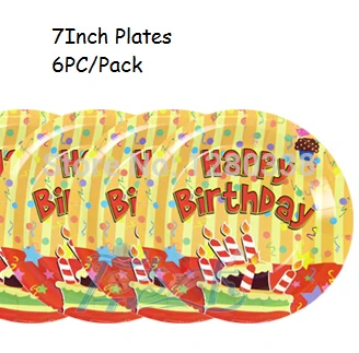12PC/Lot 7Inch Happy Birthday Candle Theme Joyful Moment Party Paper Plates Supplies|paper frames for photos|paper plate making machinepaper plates