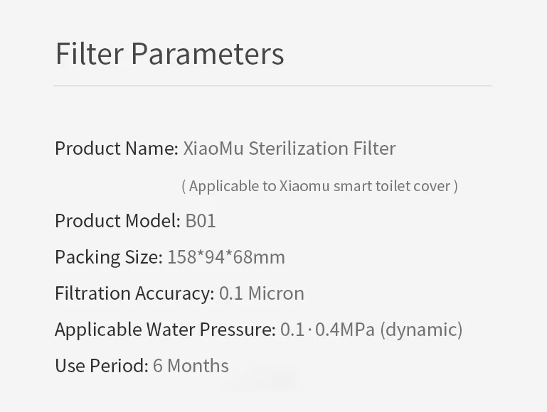 Replaceable Intelligent Multi Stage Toilet Bidet Filter Electric Smart Toilet Cover Sterilizing Filter Strainer for XIAOMI Mijia (7)