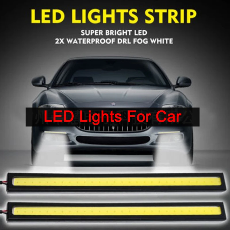 

2pcs 17CM Universal COB LED Strip Car Daytime Running Fog Lamp DRL Driving Strip Light Flexible LED Bar Strip Waterproof