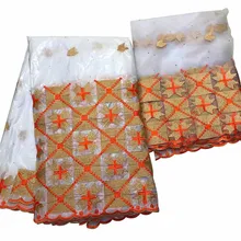 Белый африканская ткань Bazin Rich e getzner высокого качества базиновая ткань Великолепная с камнями Нигерии кружевной ткани для вечерние