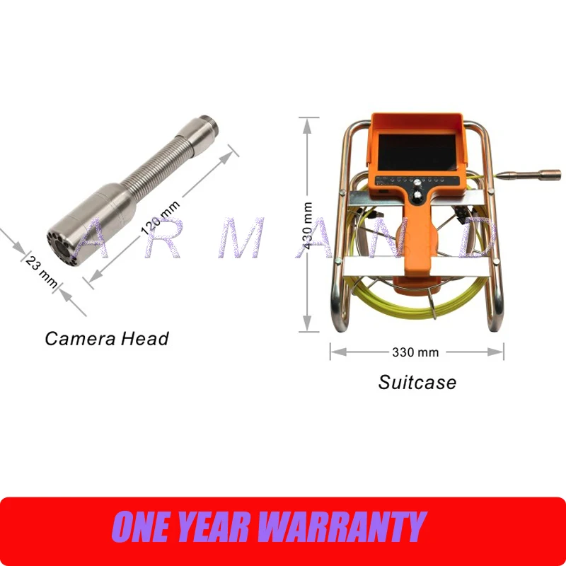 65ft Портативный видео сливной канализационный осмотр с DVR Водонепроницаемый трубопровод CCTV камера бороскоп эндоскоп