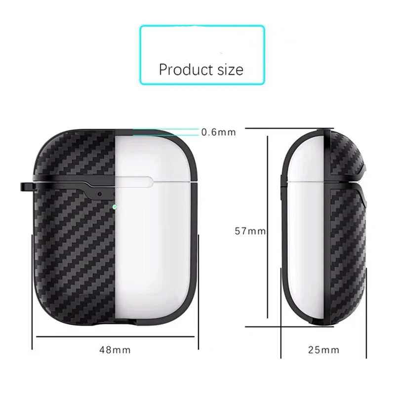 For airpods case New with Wireless Charging Case headphones case Box cover Carbon Fibre texture design case For airpods 1 and 2