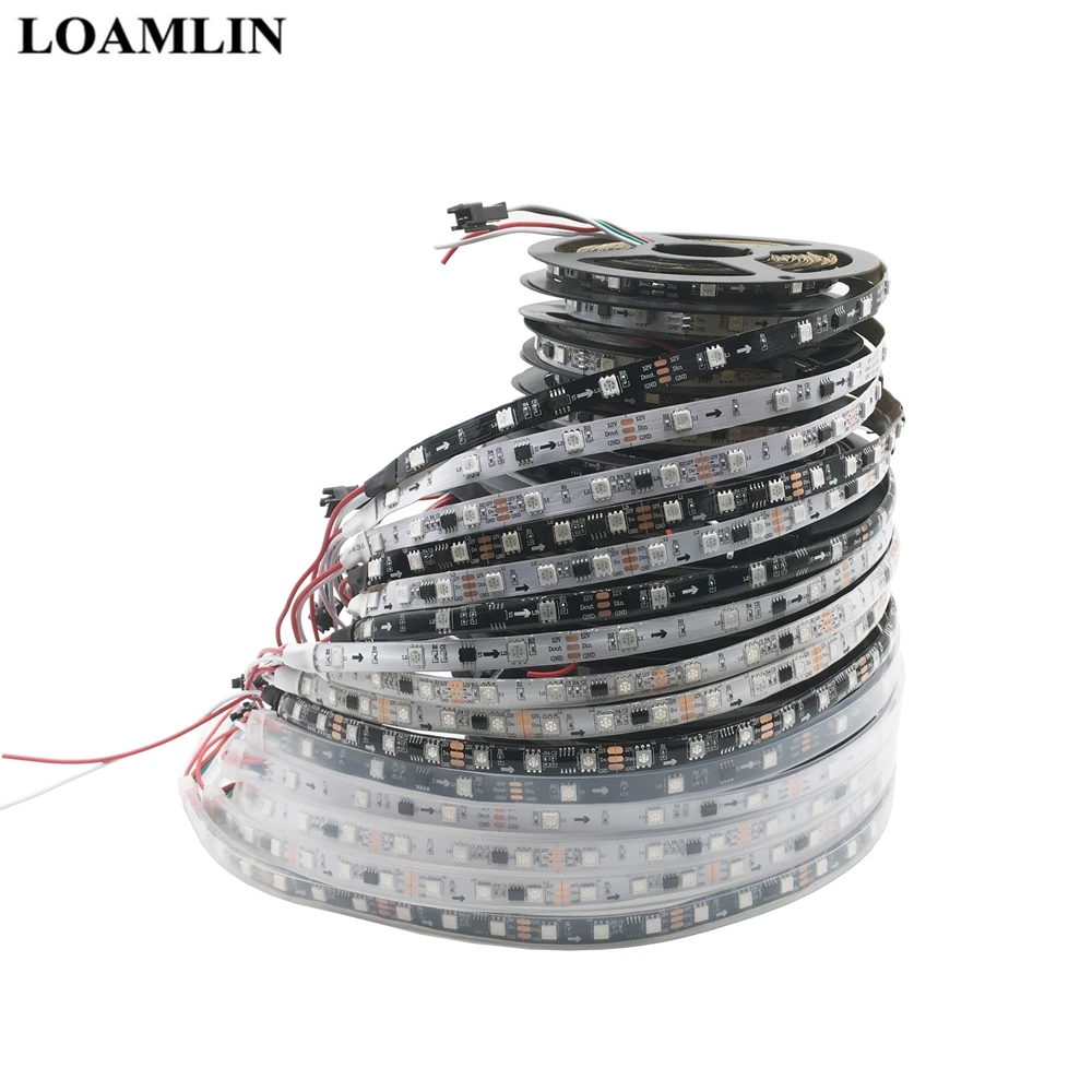 DC12V WS2811 5050SMD цветных (RGB) светодиодных лент адресуемых IC 30/48/60 светодиодов/m Led