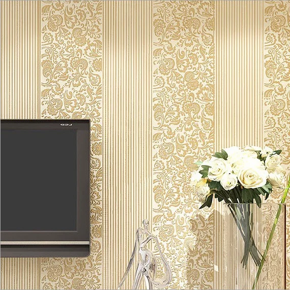 6202 Luxury Italian Stripe Wallpaper Non Woven Wall Paper