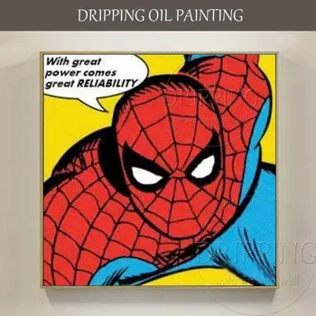 

Hand-painted High Quality Modern Wall Art Super Hero Oil Painting Cartoon Super Hero Spider Man and Heroes Portrait Oil Painting
