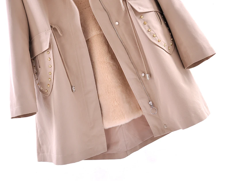 Cheap 2019 Fur Parka Real Rex Rabbit Fur Lining Removable With Big Raccoon Fur Hooded Long Sleeve 10