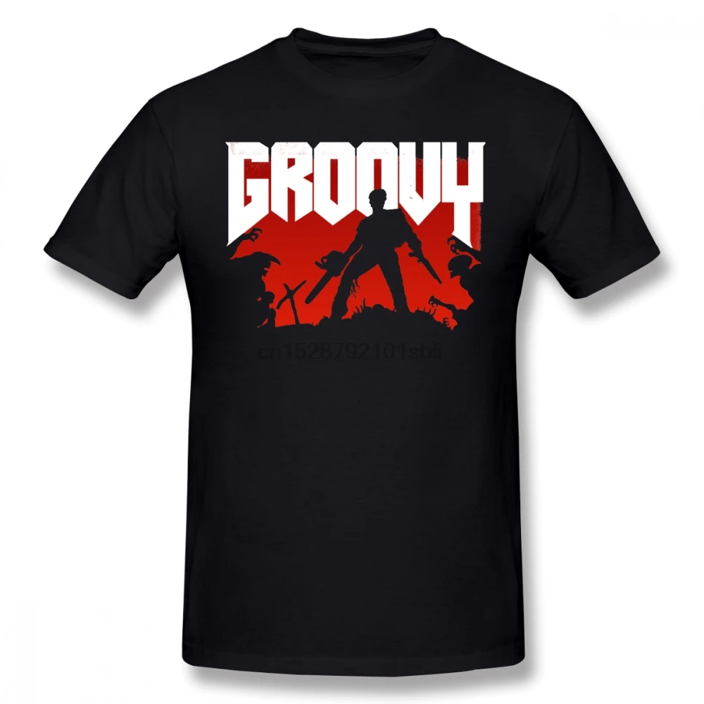 Ash Vs Evil Dead T Shirt Doomy And Groovy T Shirt Cotton Mens Tee Shirt