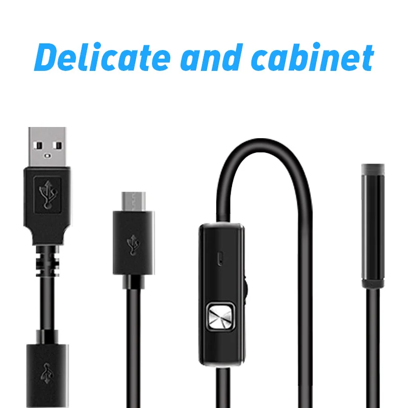 ANBES 7 мм наблюдательная трубка 1 м эндоскоп Водонепроницаемый мини USB гибкая