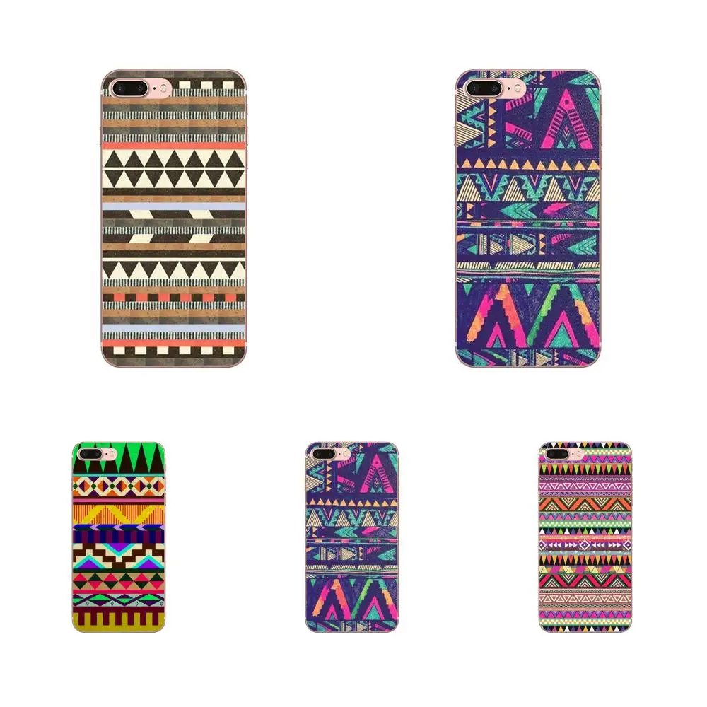 Мягкий чехол из ТПУ для Apple iPhone 4 4S 5 5C 5S SE 6 6S 7 8 Plus X XS Max XR Pastel Tribal Aztec Triangle On Nebula Colorful |