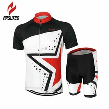 ARSUXEO Мужская велосипедная одежда костюм футболка с коротким рукавом 3D гель силиконовый Coolmax Pad шорты дышащие быстросохнущие велосипедные наборы