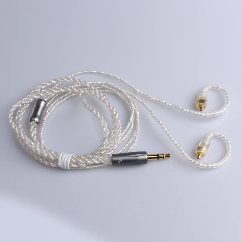 TRN Модернизированный посеребренный кабель для наушников 3,5 мм до 2Pin/0,75 мм 0,78 мм mmcx Сменный кабель для наушников