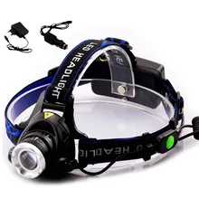 Xml T6 Led 2000 головная фара Водонепроницаемый налобный светильник фронтальные фонарики фонарь+ Автомобильное Зарядное устройство по стандартам ЕС/США/AU розеточная зарядка