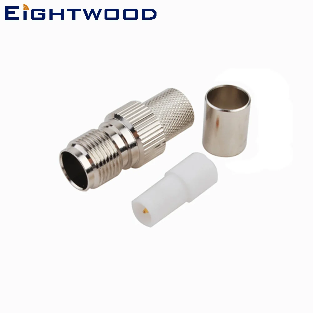 Eightwwood 5 шт. RP TNC Jack(штырь) РЧ коаксиальный разъем адаптер обжимной LMR400 кабель для антенн промышленный беспроводной широкополосный