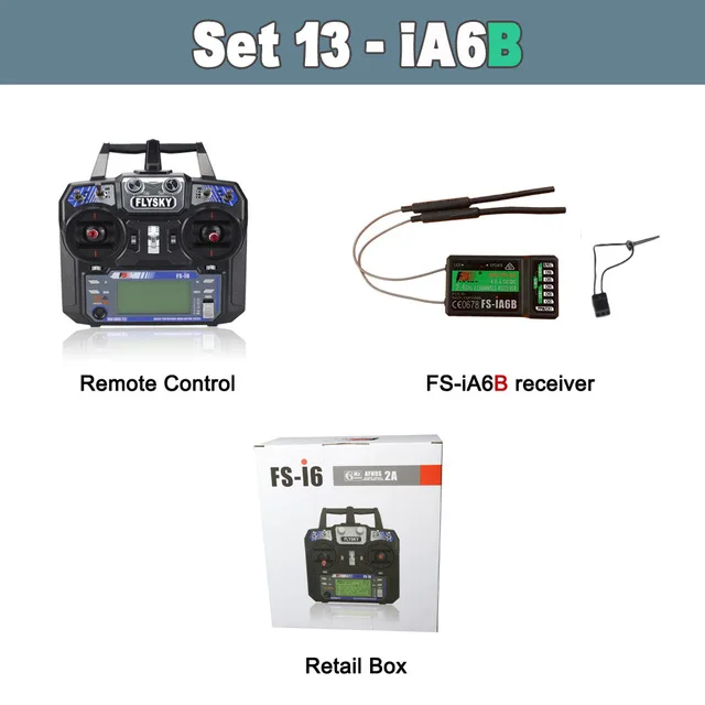 Flysky FS-i6 FS I6 2,4G 6ch RC передатчик контроллер FS-iA6/FS-iA6B приемник для RC гоночный Квадрокоптер планер самолет - Цвет: I6 TX with iA6B RX