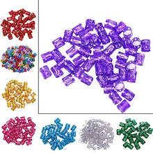 Смешанные 8 мм отверстие микро кольцо бусины дреды регулируемые волосы оплетка кольцо манжеты клип трубка Бисер для плетения шпилька манжеты клип