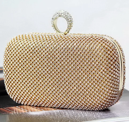 Новое поступление, горячая Распродажа, дизайнерские женские сумки с кристаллами и бриллиантами, модные мини-клатчи, крутые вечерние сумки в Звездном стиле, сумки на цепочке WLHB1008 - Цвет: Золотой