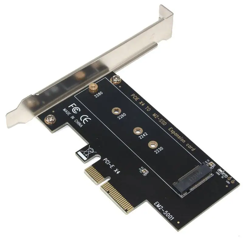 M ключ M.2 NVMe SSD PCIe адаптер карта PCI Express 3,0x4 2230 2242 2260 2280 Размеры M.2 SSD Райзер Поддержка карт PCI-E X4, X8, X16