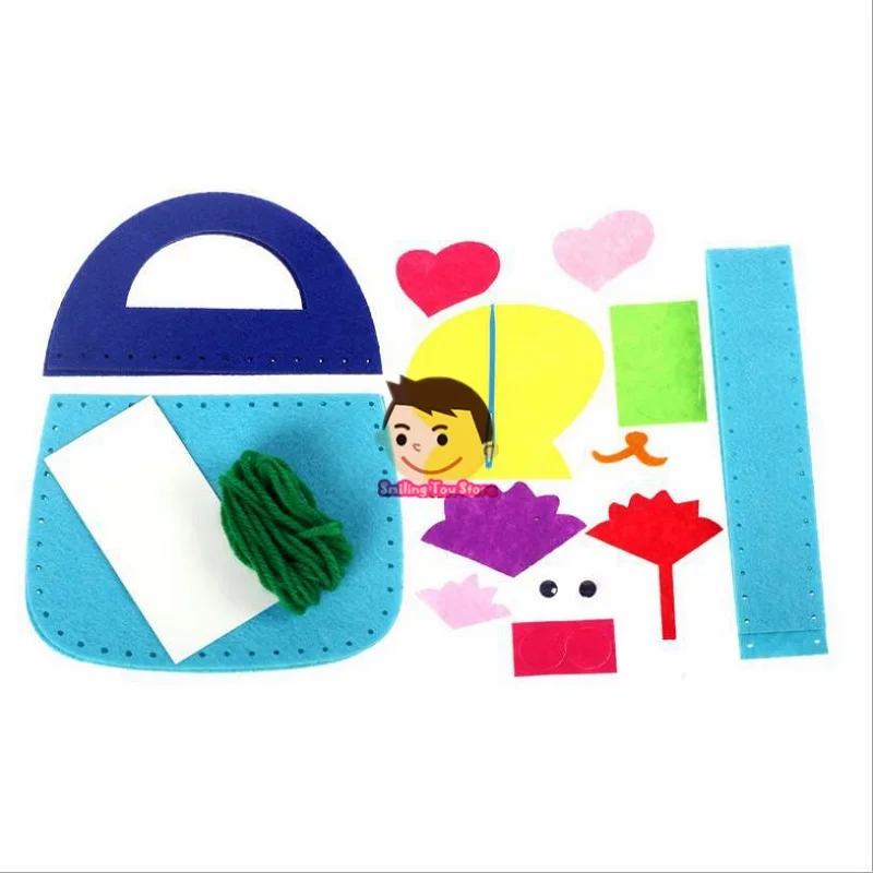 Non-Woven Fabric DIY Handbag Children Craft Toy Mini Bag Cartoon Animal Children Handbags craft toys