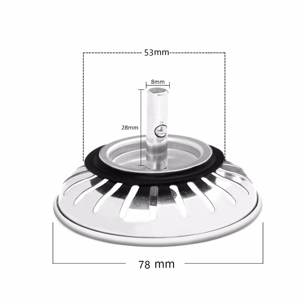 Фильтр для раковины, слив для раковины, двухслойный Слив для кухонной раковины из нержавеющей стали, штепсельная Вилка для отходов 78 мм