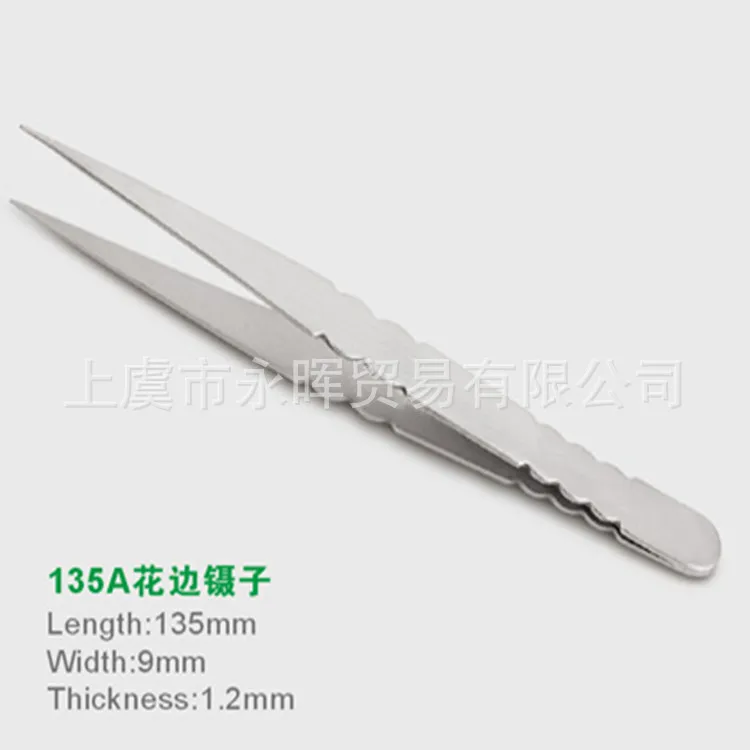 

13.5cm stainless steel high precision lace tweezers garment sewing textile thread clamp tool