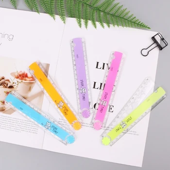 

30cm Korean Folding Ruler Plastic Drawing School Stationery Students Kids Gifts