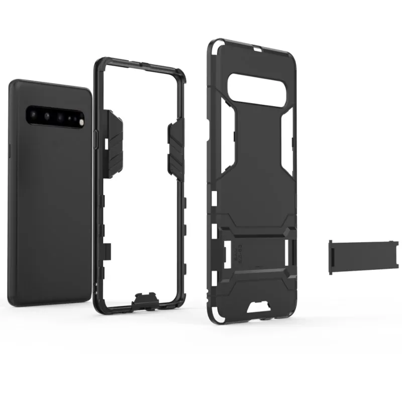 Гибридный противоударный чехол с подставкой для Samsung Galaxy S10|Бамперы| |
