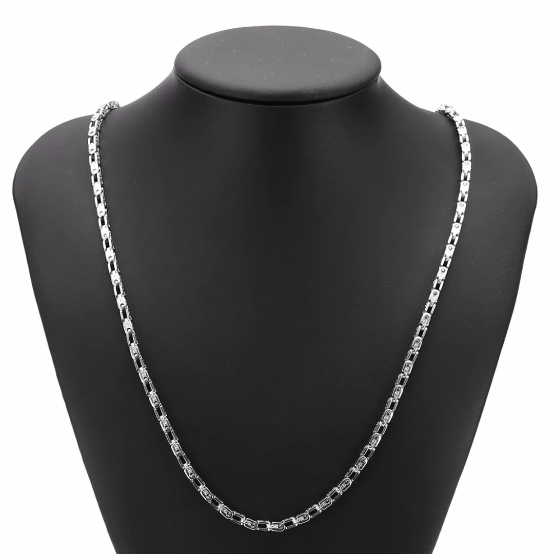 Punk Men Bicycle Bike Chain Necklace Shellhard Vintage Stainless Steel Silver Plated Necklaces Chains For Women Jewelry