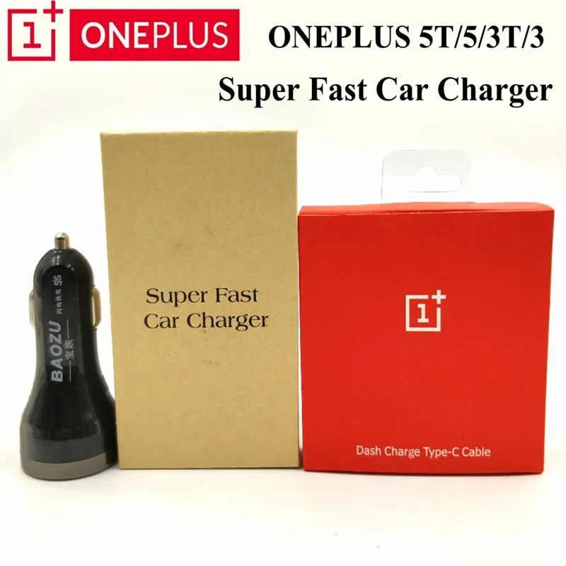  DASH Car charger 5V/4A Dual USB Ports Quick Fast Car Charger &Oneplus 5t dash Charge cable For One 