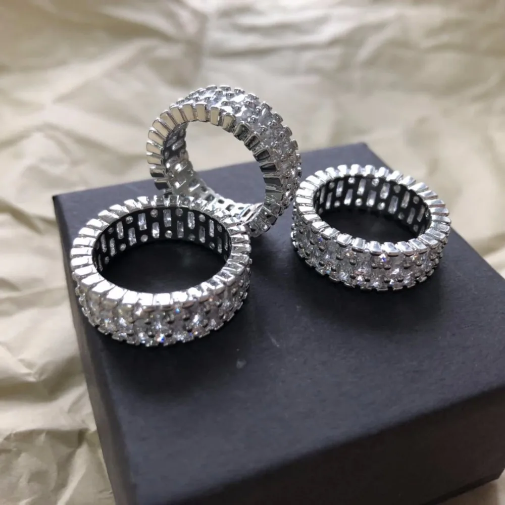 

2019 New Ring ins Explosive Zircon Wide Face Ring Super Shining Ring bague anillos mujer anel aneis anelli Women ring bisuteria