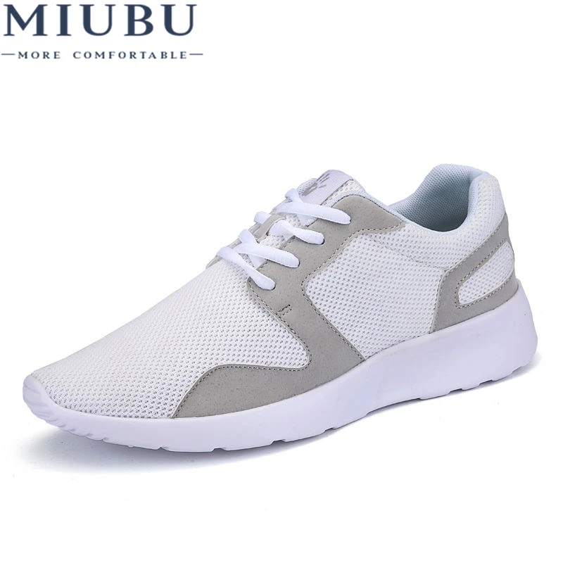 

MIUBU New Men Casual Shoes Lace up Fashion brand Mesh Spring Summer shoes Flats Solid Men Breathable Sneakers Free Shipping