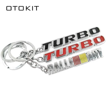 

TURBO RALLI ART Logo Car Keychain Keyring Key Ring Auto Key Chain For BMW Audi VW Saab Fiat Ford Chevrolet Nissan Honda Toyota