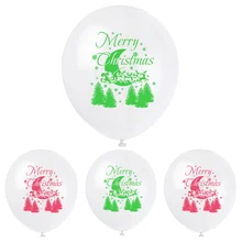 12Inch Red Green Merry Christmas Moon Tree Latex Balloons Happy New Year Christmas Decorations Confetti Balloon