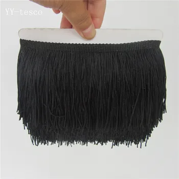

10 Yard 10CM Long black Lace Fringe Trim Tassel Fringe Trimming For Diy Latin Dress Stage Clothes Accessories Lace Ribbon