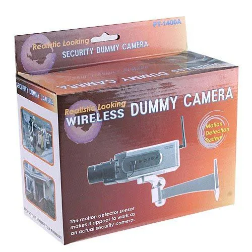 2 упаковки беспроводной Манекен IP камера домашней безопасности поддельная камера с мигающий светодиодный датчик движения